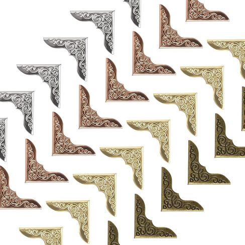 15mm Gold Metal Book Corners, 200 Pcs Small Book Corner Protector Iron Corner Triangle Decorative Trim Vintage Album Corners for Scrapbooking Menus in Saudi Arabia