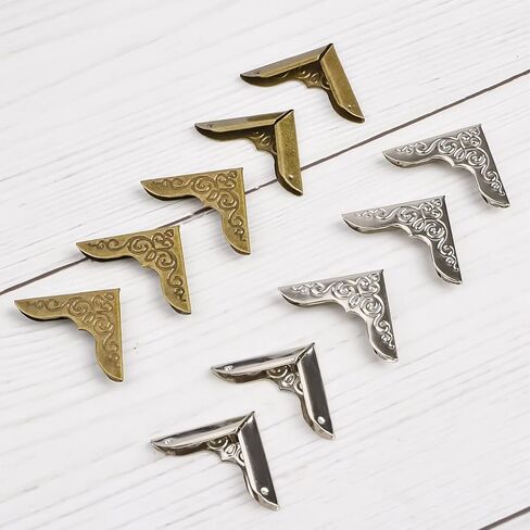 15mm Gold Metal Book Corners, 200 Pcs Small Book Corner Protector Iron Corner Triangle Decorative Trim Vintage Album Corners for Scrapbooking Menus in Saudi Arabia
