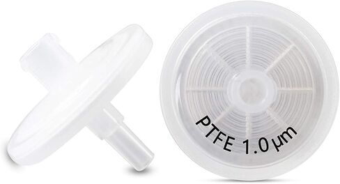 مرشحات حقنة PTFE [قابلية البلل: كارهة للماء] قطر 25 مم 1.0 ميكرومتر حجم المسام ترشيح مختبري بواسطة Allpure Biotechnology (عبوة من 100) (PTFE كارهة للماء، 1.0 ميكرومتر) in Kuwait