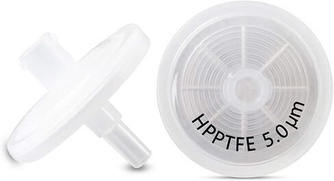 PTFE Syringe Filters [Wettability: Hydrophilic] 25mm Diameter 5.0 μm Pore Size Laboratory Filtration by Allpure Biotechnology (Pack of 100) (Hydrophilic PTFE, 5.0 μm) in Kuwait