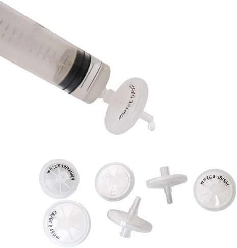 PTFE Syringe Filters [Wettability: Hydrophilic] 25mm Diameter 5.0 μm Pore Size Laboratory Filtration by Allpure Biotechnology (Pack of 100) (Hydrophilic PTFE, 5.0 μm) in Kuwait