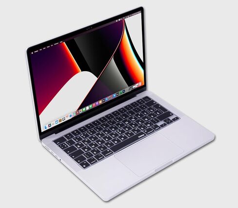 XSKN Languages and Shortcuts Silicone Keyboard Skin Cover for 2021+ M2 Chip MacBook Air 13.6" 15.3" with Touch ID for MacBook Pro 14.2" 16.2" with Touch ID (Russian Black, EU Layout) in Saudi Arabia