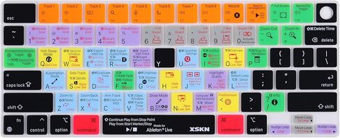 XSKN Languages and Shortcuts Silicone Keyboard Skin Cover for 2021+ M2 Chip MacBook Air 13.6" 15.3" with Touch ID for MacBook Pro 14.2" 16.2" with Touch ID (Russian Black, EU Layout) in Saudi Arabia
