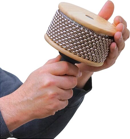 GMP Cabasa - Medium or Large | Authentic Wood, Soft-Grip Handle, and Metal Beaded Chain Shaker - For Students, Classroom and Performance (Medium (Standard)) in Saudi Arabia