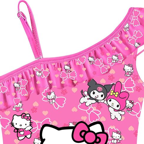 Toddler Girls Cartoon Kitten Swimsuit Princess One Piece Bathing Suit Kids Ruffle Swimwear Summer Beach Gift in Saudi Arabia