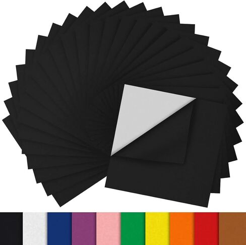 90pcs Self-Adhesive Felt Sheets, 4"x4", Black Felt, Felt Fabric Sheets, Nonwoven Felt for DIY and Sewing Projects, Square Felt. in Saudi Arabia