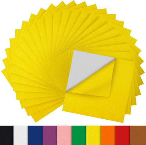 90pcs Self-Adhesive Felt Sheets, 4"x4", Black Felt, Felt Fabric Sheets, Nonwoven Felt for DIY and Sewing Projects, Square Felt. in Saudi Arabia
