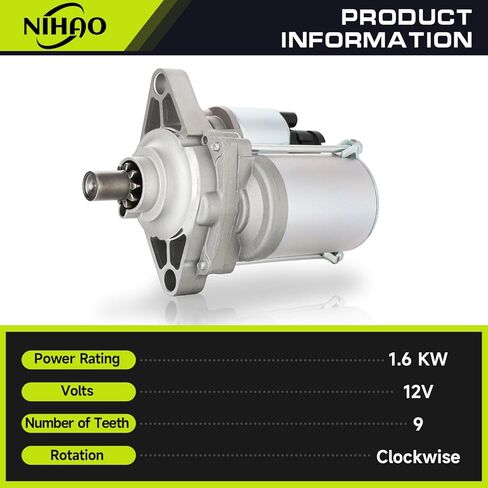 17728 Automotive Replacement Starter Compatible with Honda Accord, Odyssey, Pilot, Acura CL TL MDX, 3.0L 3.2L 3.5L Engine, Replacement Number# 06312-P8A-5050 in Kuwait