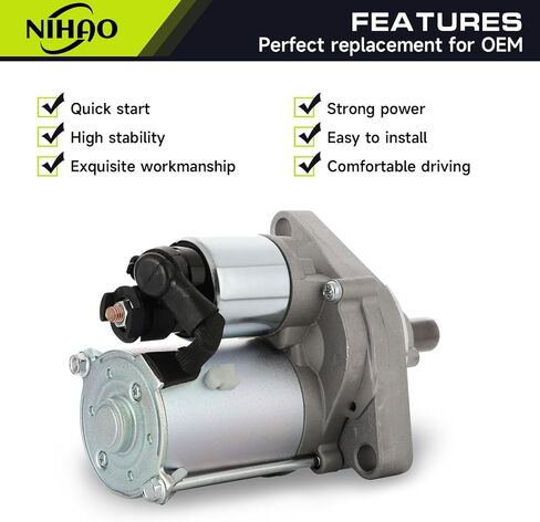 17728 Automotive Replacement Starter Compatible with Honda Accord, Odyssey, Pilot, Acura CL TL MDX, 3.0L 3.2L 3.5L Engine, Replacement Number# 06312-P8A-5050 in Kuwait