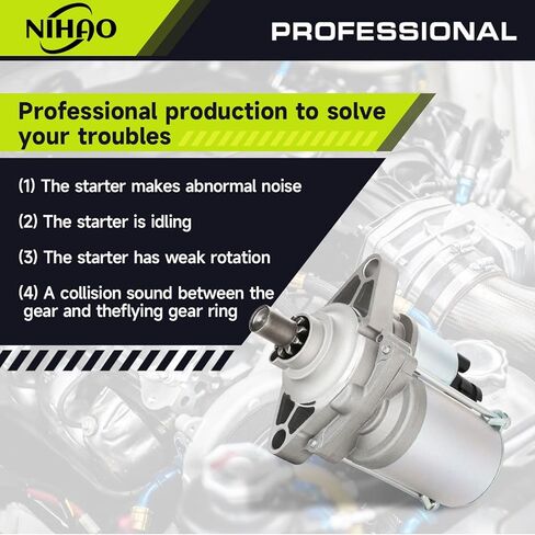 17728 Automotive Replacement Starter Compatible with Honda Accord, Odyssey, Pilot, Acura CL TL MDX, 3.0L 3.2L 3.5L Engine, Replacement Number# 06312-P8A-5050 in Kuwait