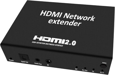 موسع HDMI عبر إيثرنت 4K - كابل HD 4K @ 60 هرتز CAT5/6 مع تحكم بالأشعة تحت الحمراء، مخرج صوت POC يصل إلى 290 قدم in Kuwait