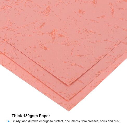 PATIKIL 12Mil Paper Binding Presentation Covers for A4 and Letter Size(8.5x11Inches) Paper, 100Pcs 180gsm Textured Bookbinding Paper for Business and Report, Pink in Saudi Arabia