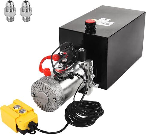 مضخة هيدروليكية سعة 15 لترًا وحدة طاقة هيدروليكية واحدة تعمل بجهد 12 فولت تيار مستمر 3.9 جالون مضخة مقطورة تفريغ كهربائية مع وحدات طاقة هيدروليكية لخزان فولاذي لرفع سيارة شاحنة مقطورة in Kuwait