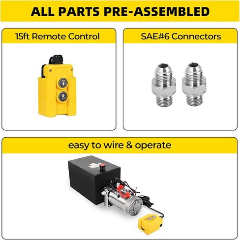 مضخة هيدروليكية سعة 15 لترًا وحدة طاقة هيدروليكية واحدة تعمل بجهد 12 فولت تيار مستمر 3.9 جالون مضخة مقطورة تفريغ كهربائية مع وحدات طاقة هيدروليكية لخزان فولاذي لرفع سيارة شاحنة مقطورة in Kuwait