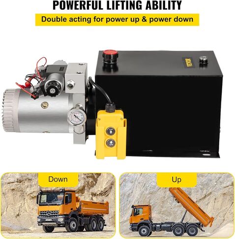 VEVOR 3200 PSI، مضخة هيدروليكية كهربائية مزدوجة المفعول سعة 6 لتر مع مقياس ضغط نحاسي لبوابات رفع المقطورة القلابة وسائقي الشاحنات in Kuwait