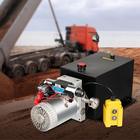 VEVOR 3200 PSI، مضخة هيدروليكية كهربائية مزدوجة المفعول سعة 6 لتر مع مقياس ضغط نحاسي لبوابات رفع المقطورة القلابة وسائقي الشاحنات in Kuwait