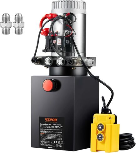 VEVOR Hydraulic Pump, 8 Quart Dump Trailer Pump, Single Acting Hydraulic Power Unit, 3200 PSI Max Relief Pressure, 0.91 GPM Flow Rate, Hydraulic Pump Power Unit for Dump Trailer Car Lifting in Saudi Arabia