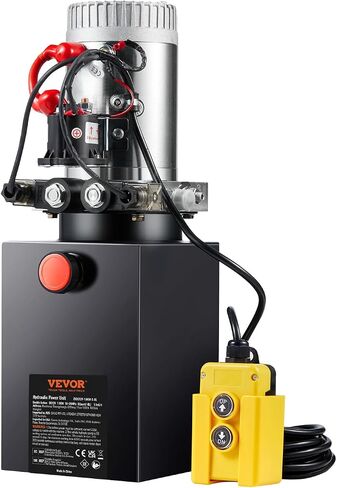 VEVOR Hydraulic Pump, 8 Quart Dump Trailer Pump, Single Acting Hydraulic Power Unit, 3200 PSI Max Relief Pressure, 0.91 GPM Flow Rate, Hydraulic Pump Power Unit for Dump Trailer Car Lifting in Saudi Arabia