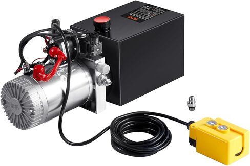 VEVOR Hydraulic Pump, 8 Quart Dump Trailer Pump, Single Acting Hydraulic Power Unit, 3200 PSI Max Relief Pressure, 0.91 GPM Flow Rate, Hydraulic Pump Power Unit for Dump Trailer Car Lifting in Saudi Arabia