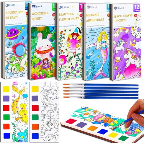 JUNQIU 5Pack Water Color Paint Sets for Kids, Pocket Watercolor Paint Set in Saudi Arabia