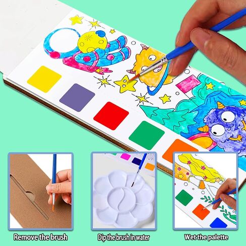 JUNQIU 5Pack Water Color Paint Sets for Kids, Pocket Watercolor Paint Set in Saudi Arabia