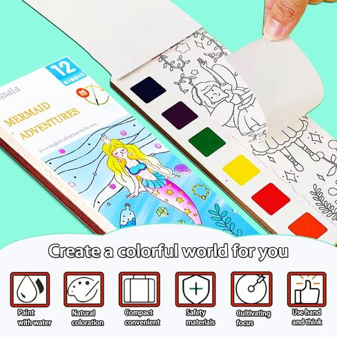 JUNQIU 5Pack Water Color Paint Sets for Kids, Pocket Watercolor Paint Set in Saudi Arabia