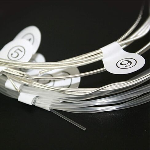 أوتار جيتار كلاسيكية من النايلون، أوتار متعرجة مطلية بالفضة، توتر عالي، نايلون شفاف E B G. D A E سلك ملفوف مطلي بالفضة (.028-.043) in Kuwait