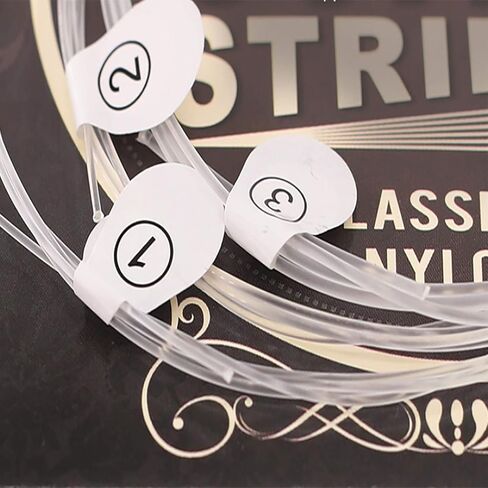 أوتار جيتار كلاسيكية من النايلون، أوتار متعرجة مطلية بالفضة، توتر عالي، نايلون شفاف E B G. D A E سلك ملفوف مطلي بالفضة (.028-.043) in Kuwait