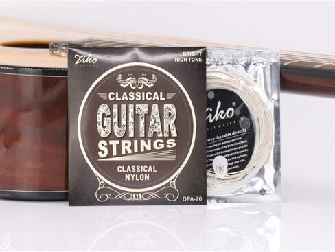 أوتار جيتار كلاسيكية من النايلون، أوتار متعرجة مطلية بالفضة، توتر عالي، نايلون شفاف E B G. D A E سلك ملفوف مطلي بالفضة (.028-.043) in Kuwait