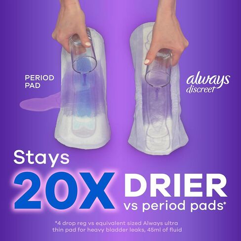 Always Discreet Adult Incontinence Pads for Women, Heavy Absorbency, Long Length, Postpartum Pads, 64 CT in Saudi Arabia