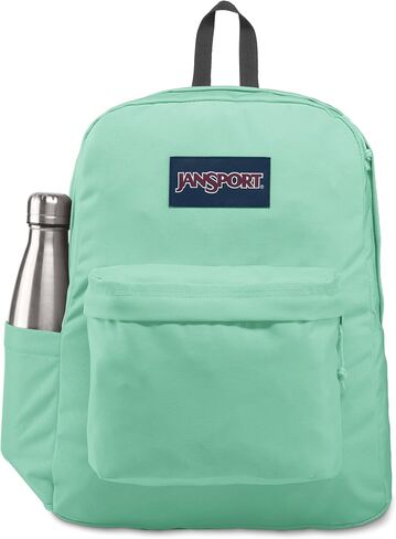 JanSport SuperBreak Plus Backpack with Padded 15-inch Laptop Sleeve and Integrated Bottle Pocket - Spacious and Durable Daypack for Work and Travel - Army Green in Saudi Arabia