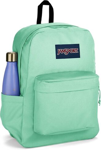 JanSport SuperBreak Plus Backpack with Padded 15-inch Laptop Sleeve and Integrated Bottle Pocket - Spacious and Durable Daypack for Work and Travel - Army Green in Saudi Arabia