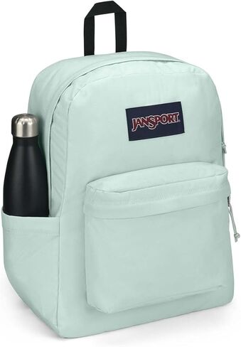 حقيبة ظهر JanSport Superbreak Plus - حقيبة كتب للعمل أو السفر أو الكمبيوتر المحمول مع جيب لزجاجة المياه، باللون الأسود in Kuwait
