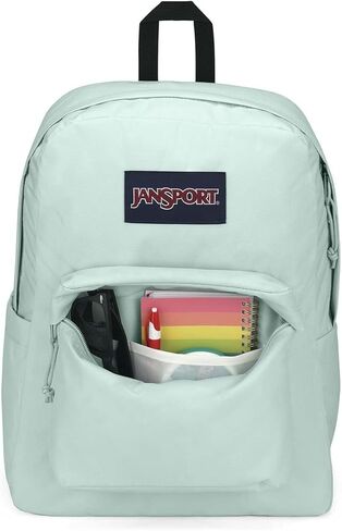 حقيبة ظهر JanSport Superbreak Plus - حقيبة كتب للعمل أو السفر أو الكمبيوتر المحمول مع جيب لزجاجة المياه، باللون الأسود in Kuwait