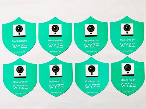 8 Door or Window Stickers Compatible with Wyze Cam Alarm Security Systems, Double Sided Indoor and Outdoor use (3 inch x 3.5 inch) in Saudi Arabia