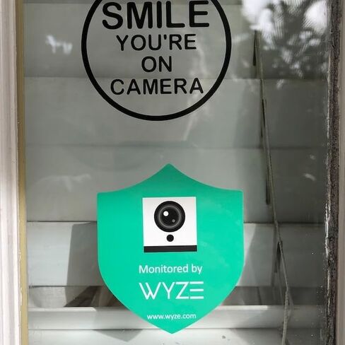 8 Door or Window Stickers Compatible with Wyze Cam Alarm Security Systems, Double Sided Indoor and Outdoor use (3 inch x 3.5 inch) in Saudi Arabia