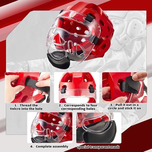 11 Pcs Taekwondo Sparring Gear Equipment Set of Head Guard Chest Guard Arm Guard Groin Guard Leg Guard Foot Protector Fighter Gloves and Bag with Mouth Guard 2 Kicking Target for Boys in Saudi Arabia