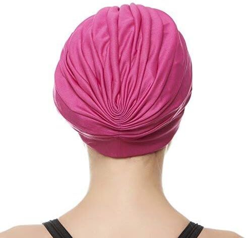 Beemo Swim Caps for Women Swimming Turban Polyester Latex Lined Pleated for Ladies in Saudi Arabia