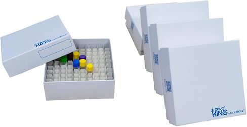 صندوق تجميد المختبر من الورق المقوى مقاس 2 بوصة 81-Well Microtube صندوق تخزين، صناديق تبريد بلاستيكية مطلية، صندوق أبيض، عبوة من 5 قطع in Kuwait