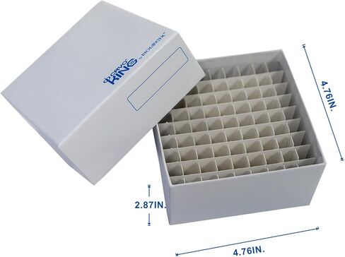 صندوق تجميد المختبر من الورق المقوى مقاس 2 بوصة 81-Well Microtube صندوق تخزين، صناديق تبريد بلاستيكية مطلية، صندوق أبيض، عبوة من 5 قطع in Kuwait