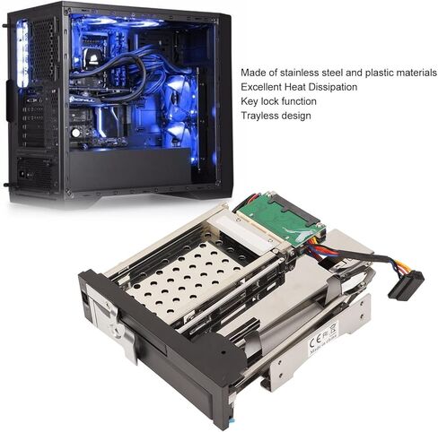 علبة SATA HDD مقاس 2.5 بوصة 3.5 بوصة، علبة محول محرك الأقراص الصلبة SATA HDD مع سرعة 6 جيجابت في الثانية، وظيفة التبديل السريع، تصميم بدون صينية، يدعم SATA I/II/III، لنظام التشغيل Wins in Kuwait