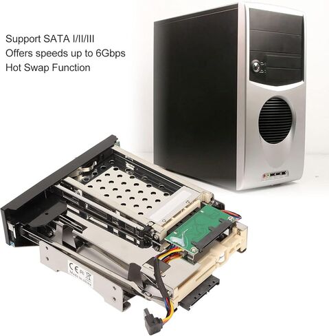 علبة SATA HDD مقاس 2.5 بوصة 3.5 بوصة، علبة محول محرك الأقراص الصلبة SATA HDD مع سرعة 6 جيجابت في الثانية، وظيفة التبديل السريع، تصميم بدون صينية، يدعم SATA I/II/III، لنظام التشغيل Wins in Kuwait