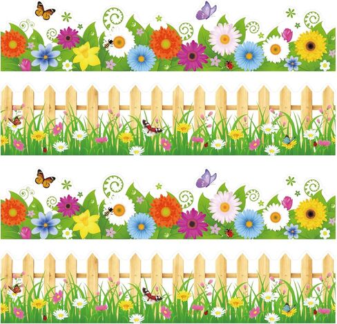 60 Pieces Spring Bulletin Board Borders Flowers Board Border Stickers Spring Colorful Border Trims Self-Adhesive Bulletin Board Paper Decor for Summer Classroom School Wall Home Nursery in Saudi Arabia