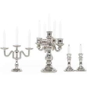 Odoria 1/12 Miniature Candle Holder Candlestick Candelabra 3Pcs Dollhouse Accessories in Kuwait