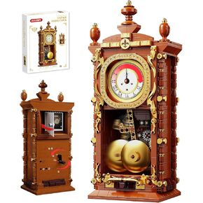 Retro Clock Building Block Set, Mechanical Pendulum Vintage Clock Toy with Real Functional Timepiece & Moving Gears, Home Decor & Housewarmings Gift for Man Woman & Adults Kids Ages 6+ (751 PCS) in Saudi Arabia