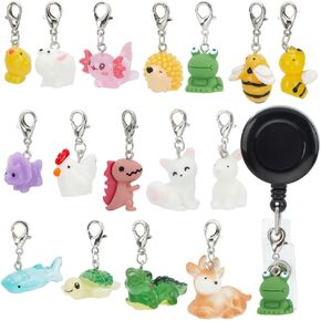 WEBEEDY 16 Pcs Super Cute Animals Badge Reel Charms Colors Nurse ID Badge Reel Name Tag Badge Holder with Lovely Characters for Office Hospital Nurses Doctors Teachers Favor Christmas Graduation Gift in Saudi Arabia