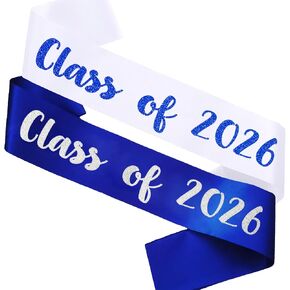 2 PCS Senior 2024 Sash, Glitter Silver Letter Hot Pink Class of 2024 Graduation Sashes, Finally Graduated Cheer Celebration Party Decorations in Kuwait