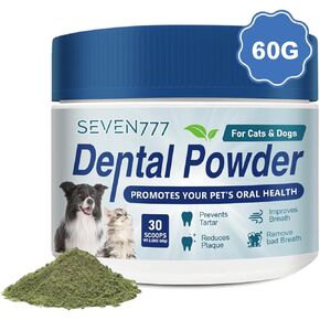 Seven777 Pet Dental Powder,Teeth Cleaning Powder for Dogs and Cats, Plaque & Bad Breath Off,Dental Care Supplies for Small, Medium, Large Dogs and Cats in Saudi Arabia