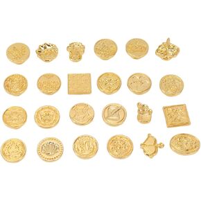 استبدال رأس Stamp Bordstract Wax ، 24 PCS Retro Antique Oras Wax Stamps Head مع صندوق تخزين وحقيبة لختم بطاقات الأظرف الزفاف in Kuwait