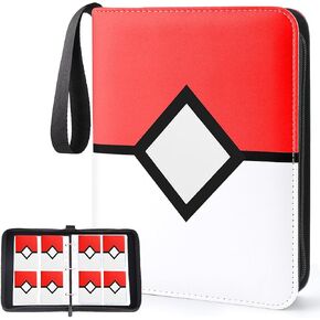 Card Card Binder 4 جيوب ، و Card Binder يناسب 400 بطاقة مع 50 أكمام قابلة للإزالة ، ومجلد بطاقة لـ MTG ، و TCG ، وبطاقات اللعبة وبطاقات الرياضة-الحمراء in Kuwait